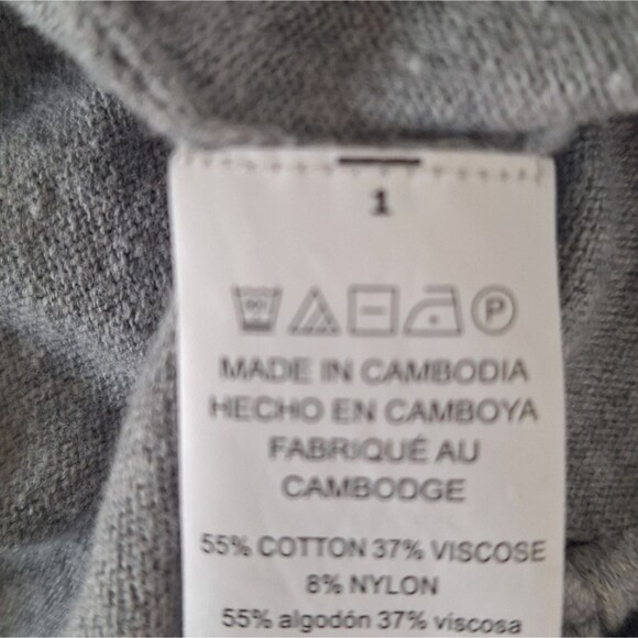 Michael Kors Womens Gray Cowl Neck Fringe Sweater Long Sleeve Loose Fit Medium - Picture 7 of 11